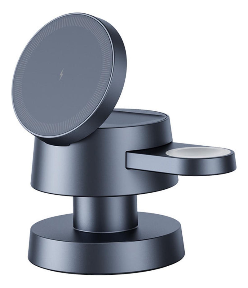 Flux 3 em 1 – Carregador Inteligente e Compacto. O Original com Luz Touch e Imã Ultra Forte, com 4 estações de carregamento