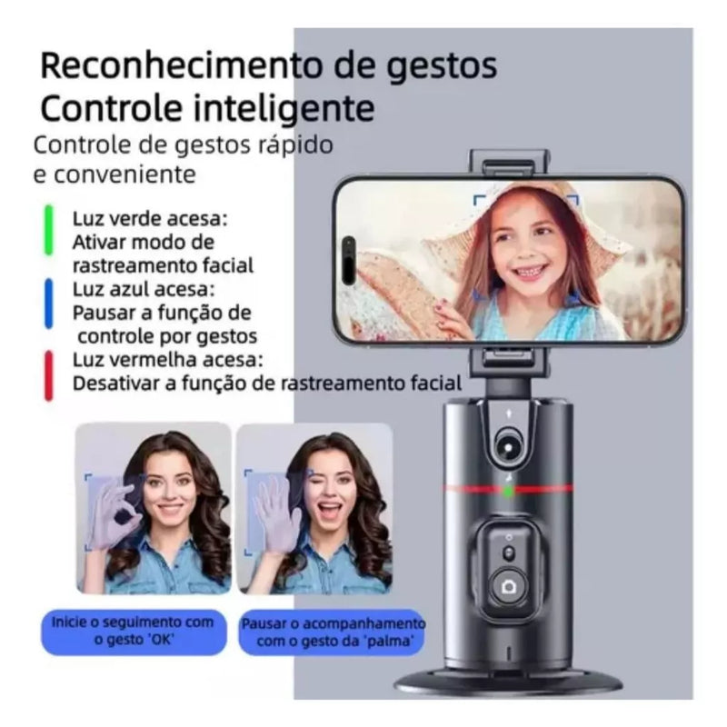 Yumi360 -Tripé Suporte Gimbal para Celular Inteligente Com Sensor Movimento Estabilizador 360 Tripe 170CM