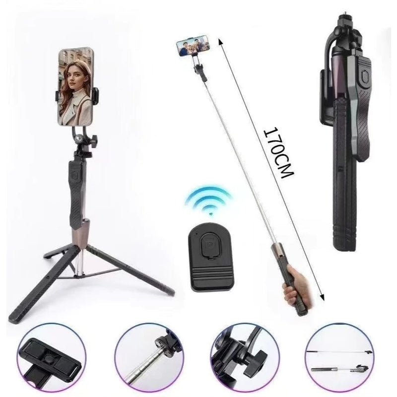 Yumi360 -Tripé Suporte Gimbal para Celular Inteligente Com Sensor Movimento Estabilizador 360 Tripe 170CM