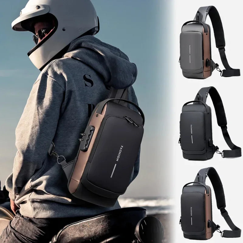 Mochila Anti-Furto com Senha USB Slim Bag